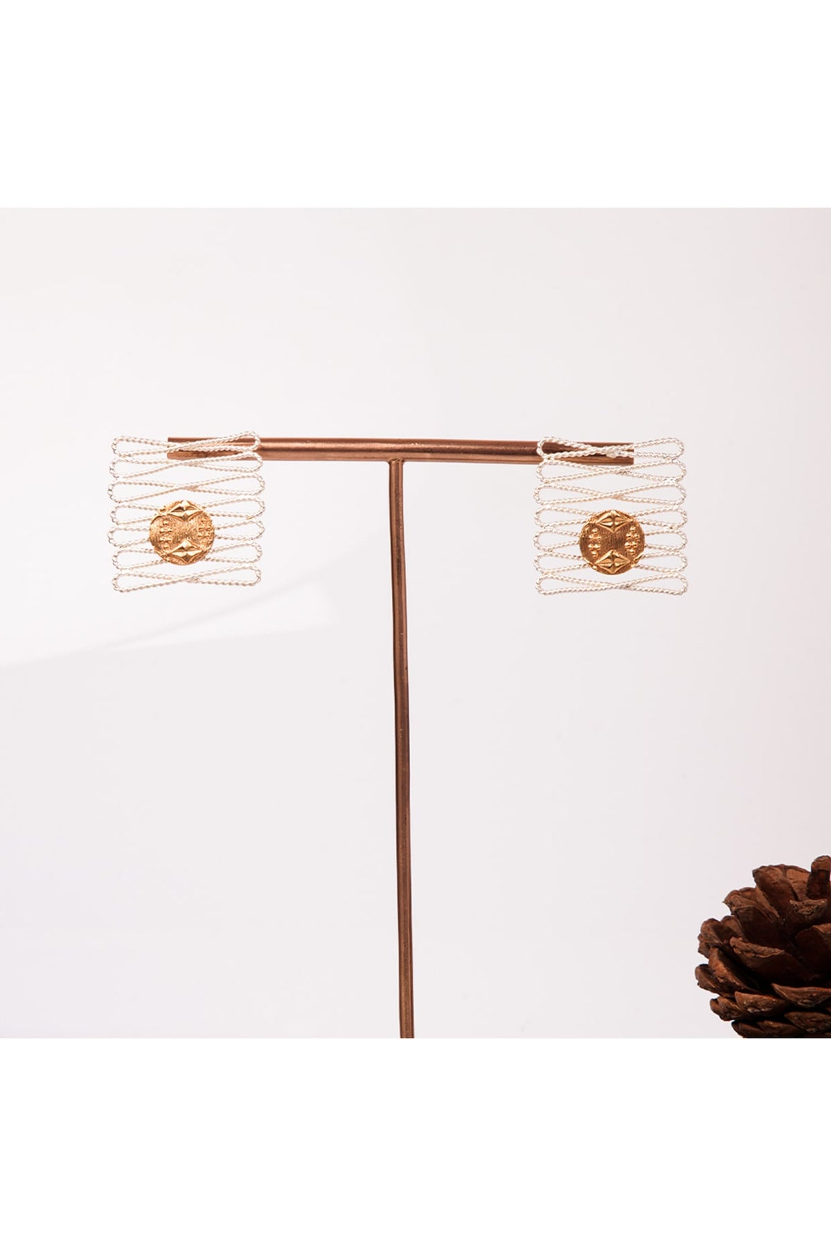 Two Tone Plated Handmade Earrings