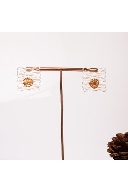 Two Tone Plated Handmade Earrings