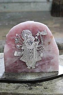 Pink Rose Quarts Lord Shreenathji Idol