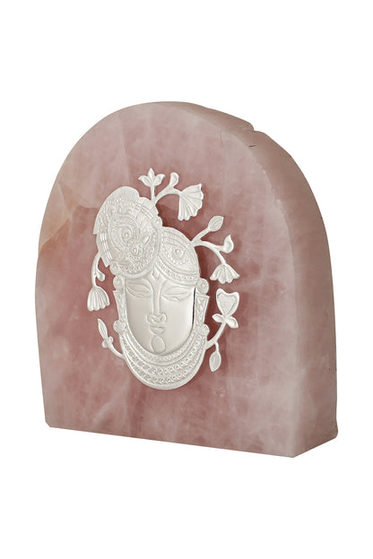 Pink Rose Quartz Lord Shreenathji Nathdwara Idol