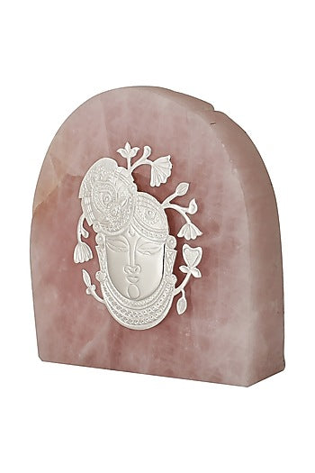Pink Rose Quartz Lord Shreenathji Nathdwara Idol