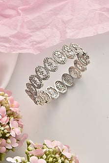 White Finish Zircon Bangle