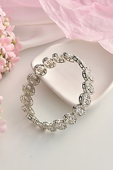 White Finish Zircon Bangle