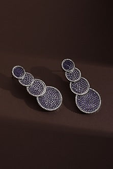 Black Rhodium Finish Lavender Zircon Handcrafted Dangler Earrings
