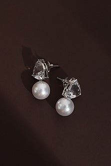 Black Rhodium Finish Zircon Handcrafted Stud Earrings