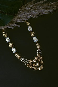 Gold Finish Kundan Polki Necklace