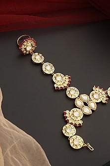Gold Finish Kundan Polki Hathphool