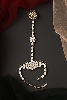 Gold Finish Kundan Polki Hathphool