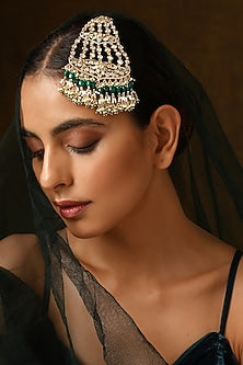 Gold Finish Kundan Polki Pasa