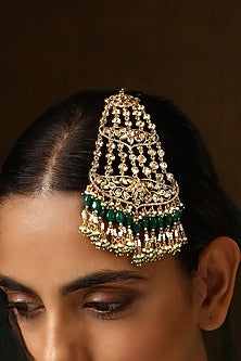 Gold Finish Kundan Polki Pasa