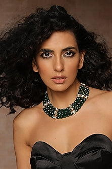 Gold Finish Kundan Polki Choker Necklace