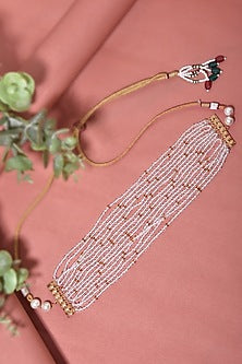 Gold Finish Beaded Choker Necklace