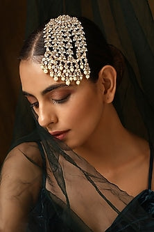 Gold Finish Kundan Polki Pasa