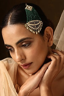 Gold Finish Kundan Polki Pasa