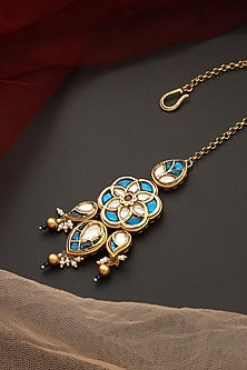Gold Finish Kundan Polki Maangtikka