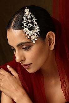 Gold Finish Kundan Polki Pasa