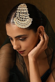 Gold Finish Kundan Polki Pasa