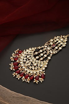 Gold Finish Kundan Polki Pasa