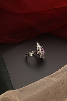 White Finish Zircon Ring