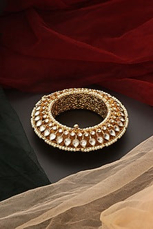 Gold Finish Kundan Polki Kada