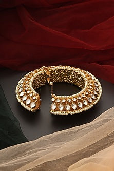 Gold Finish Kundan Polki Kada