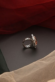 White Finish Zircon Ring