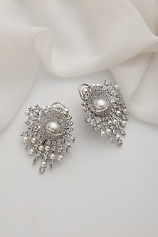 Silver finish Zircon Dangler Earrings