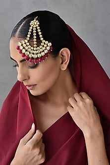 Gold Finish Kundan Polki Pasa
