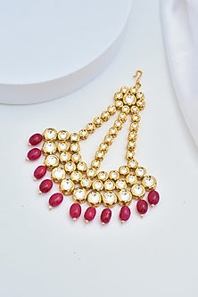 Gold Finish Kundan Polki Pasa