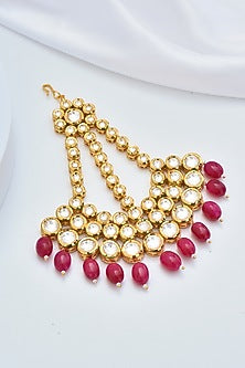 Gold Finish Kundan Polki Pasa