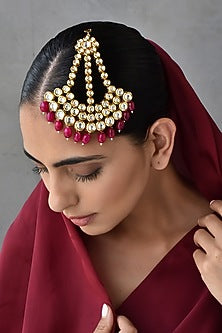 Gold Finish Kundan Polki Pasa
