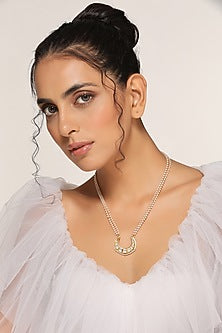 Gold Finish Kundan Polki Pendant Necklace