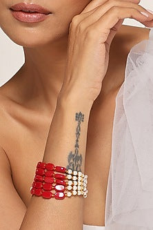 Gold Finish Shell Pearl Bracelet