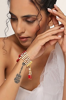 Gold Finish Shell Pearl Bracelet