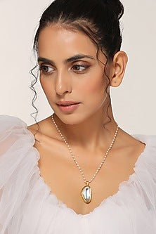 Gold Finish Kundan Polki Pendant Necklace