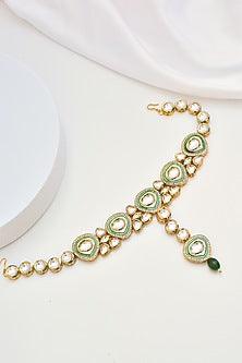 Gold Finish Kundan Polki Mathapatti