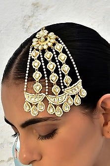 Gold Finish Kundan Polki Pasa