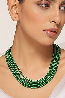 Gold Finish Beaded Necklace