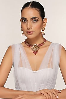 Gold Finish Temple Necklace Set