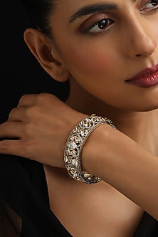 Gold Finish Kundan Polki Kada