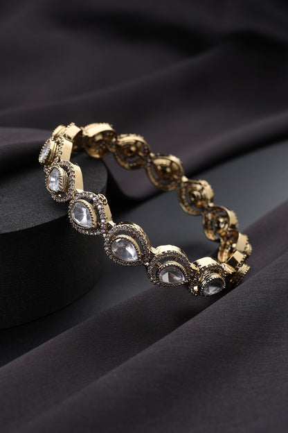 Gold Finish Kundan Polki Kada