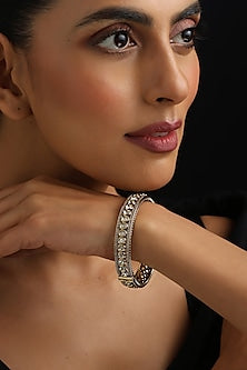 Gold Finish Kundan Polki Kada