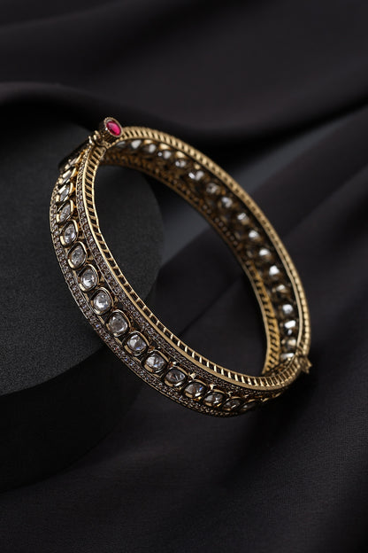 Gold Finish Kundan Polki Kada