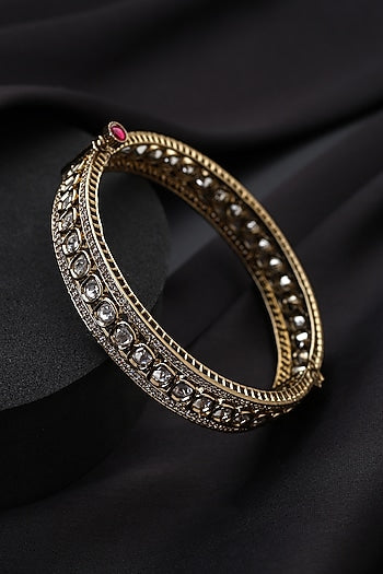 Gold Finish Kundan Polki Kada