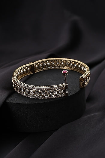 Gold Finish Kundan Polki Kada