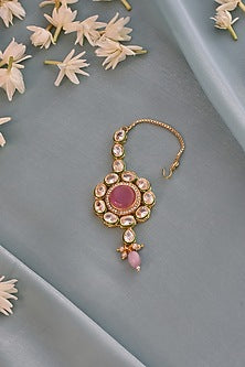 Gold Finish Kundan Polki Maang Tikka
