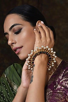 Gold Finish Pearls Kada