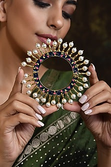Gold Finish Pearls Kada