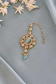 Gold Finish Kundan Polki Maang Tikka