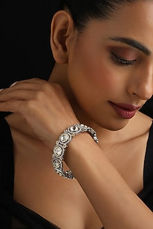 White Finish Kundan Polki Openable Kada
